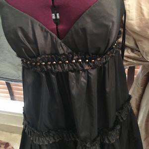 Marc Bouwer silk taffeta brown party dress size 8